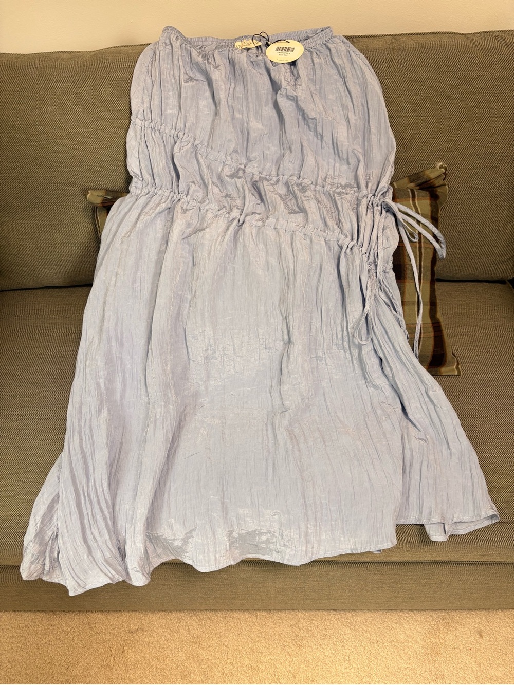 Light Blue Maxi Skirt with Side Ties - Picture 6 of 6